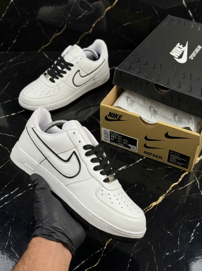 Nike Airforce 1 Stitched Sole - White & Black