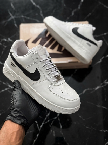 Nike Airforce 1 Supreme Stitched Sole - White Black