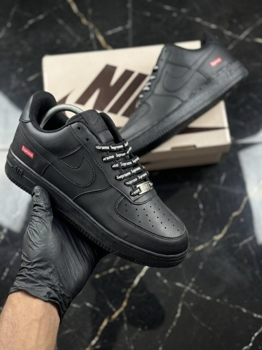 Nike Airforce 1 Supreme Stitched Sole - Black