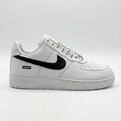 Nike Airforce 1 Supreme Stitched Sole - White Black