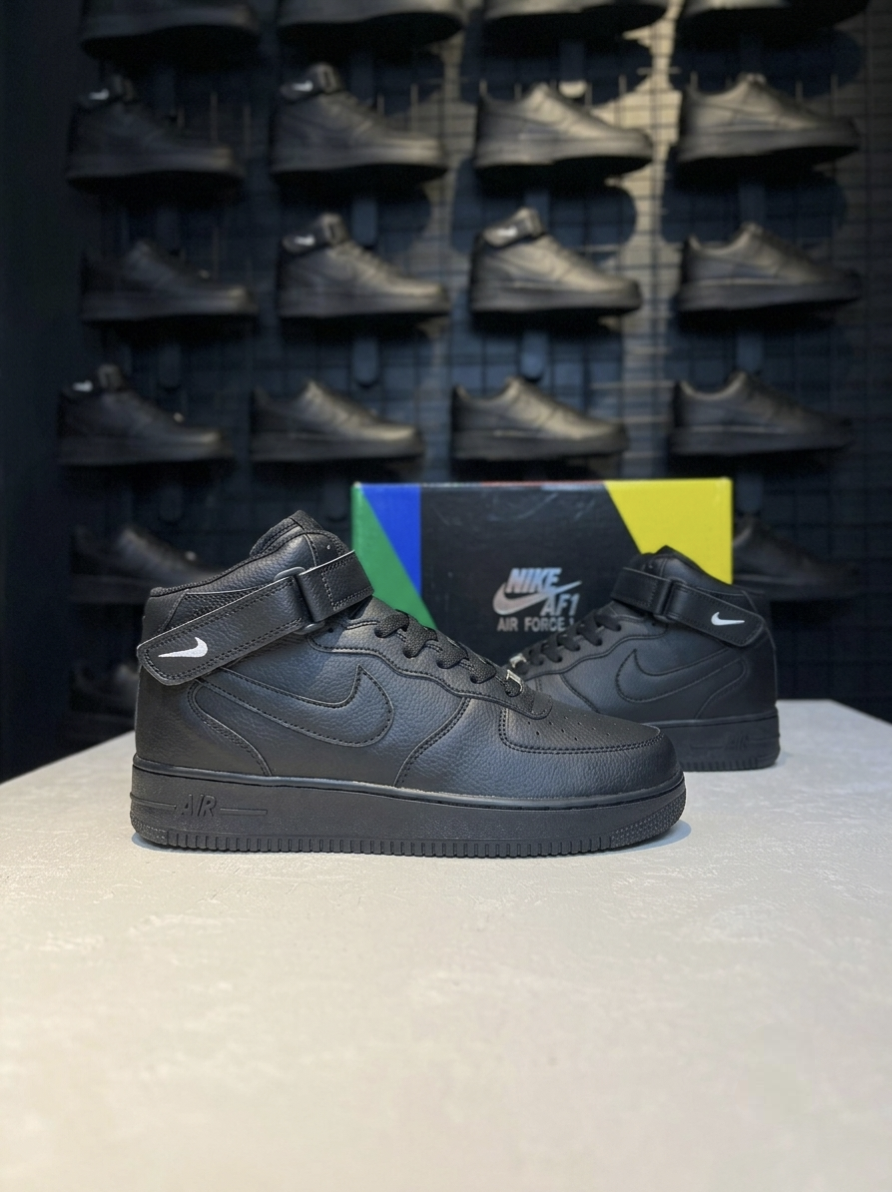 Nike Airforce 1 Mid Stitched Sole - Black