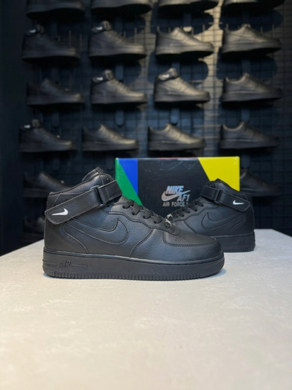 Nike Airforce 1 Mid Stitched Sole - Black