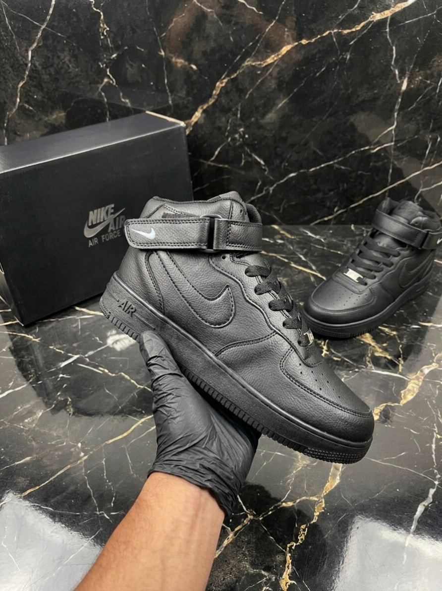 Nike Airforce 1 Mid Stitched Sole - Black